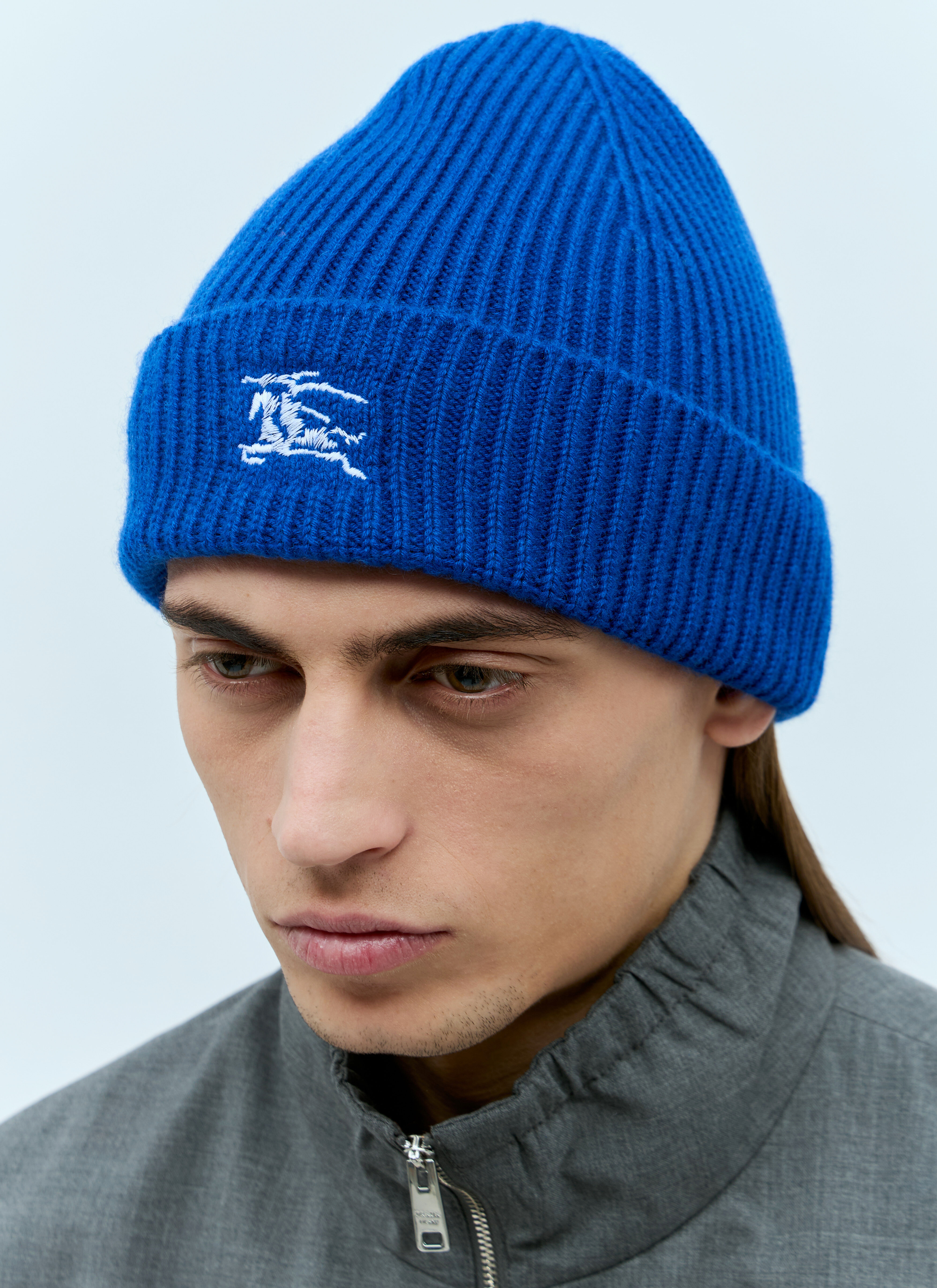 Burberry Men's' Ribbed Cashmere Beanie in Blue | LN-CC®