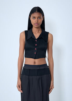 Maison Margiela Sleeveless Button-Down Top Black mla0264010