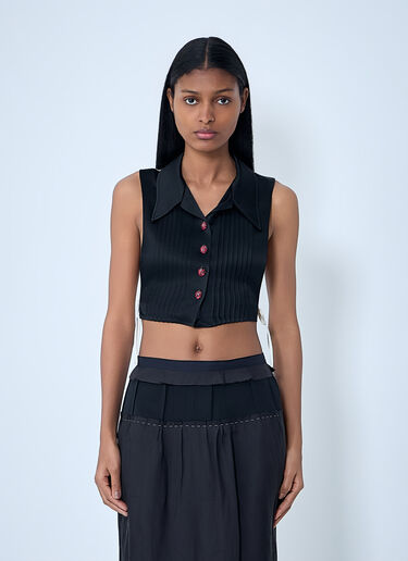 Maison Margiela Sleeveless Button-Down Top Black mla0264010
