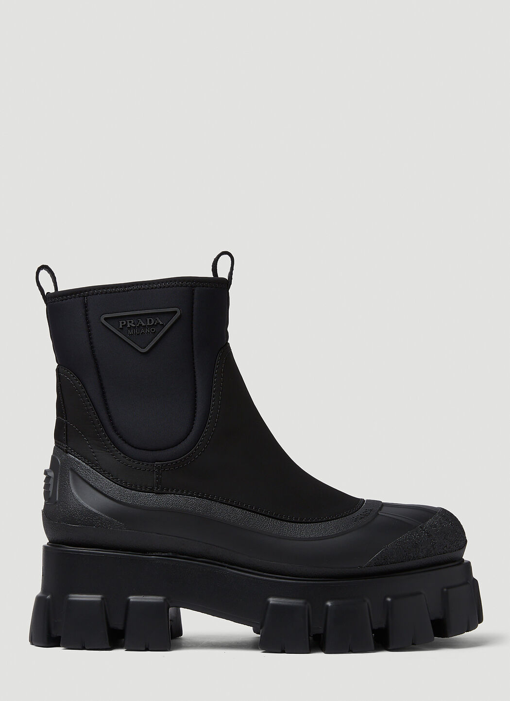 Prada logo heel bootie deals