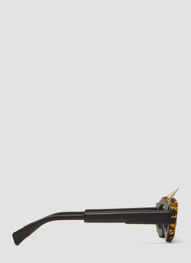 Textured Side Spike Slim Sunglasses Kuboraum Textured Side Spike Slim Sunglasses Brown kub0339002