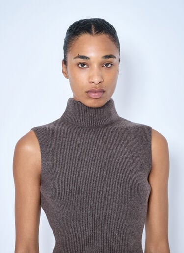 LN-CC® - RÓHE: Sculptural Sleeveless Knitted Top - Brown RÓHE Sculptural Sleeveless Knitted Top Brown roe0265013