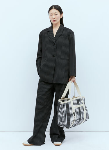 Isabel Marant Darwen Check Tote Bag Blue ibm0253044