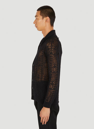 Saint Laurent Lace Knit Cardigan Black sla0149011