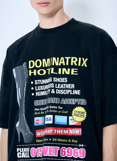 Vetements Dominatrix Hotline 超大 T 恤 黑色 vet0160006