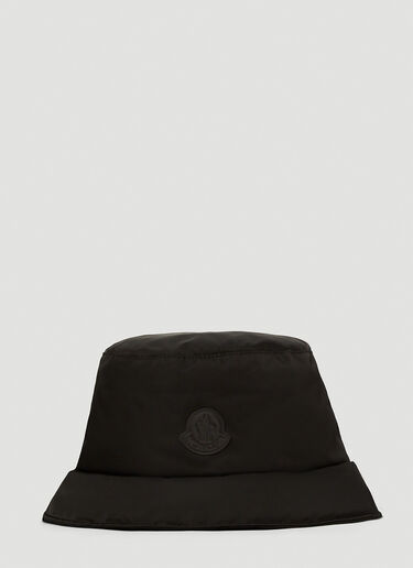 Moncler 同色徽标贴饰渔夫帽 黑色 mon0247030