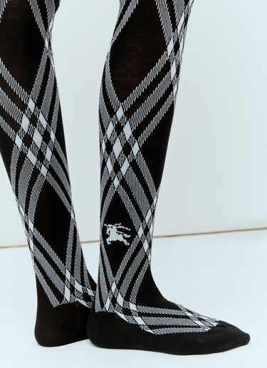 Burberry Check Wool Blend Tights Black bur0255034