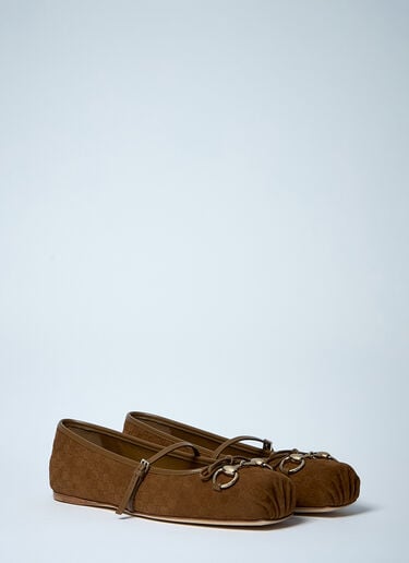 Gucci Horsbit Ballet Flats Brown guc0259035