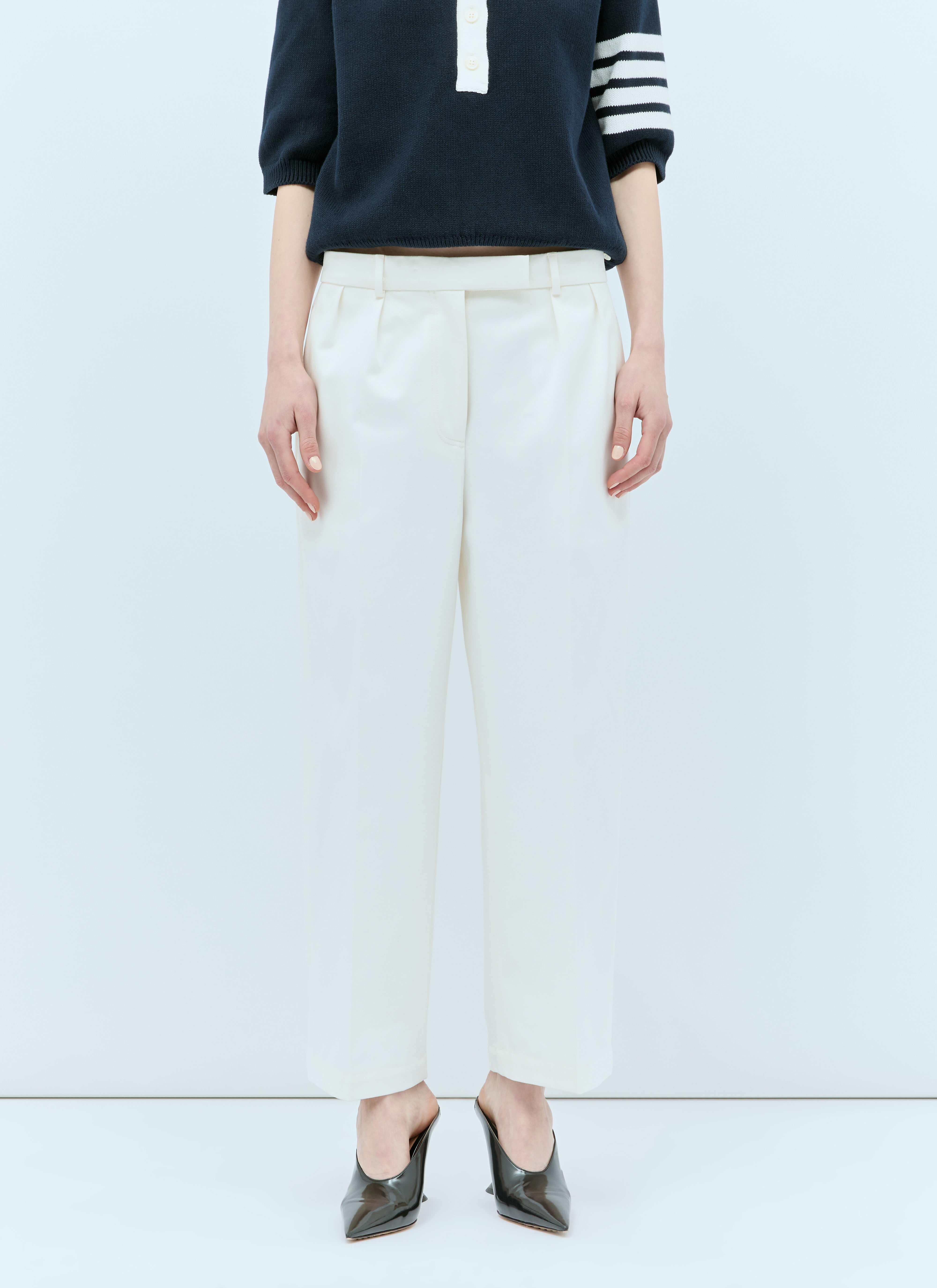 The Row Twill Tailored Pants White row0256019