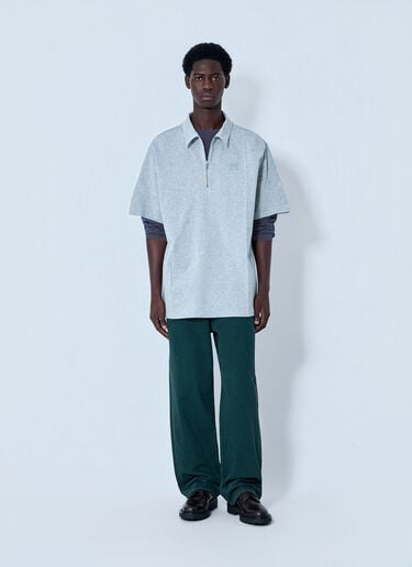 Miu Miu Half-Zip Polo Shirt Grey miu0164031
