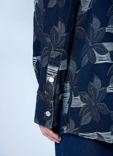 Gucci Floral Jacquared Denim Shirt Blue guc0160003