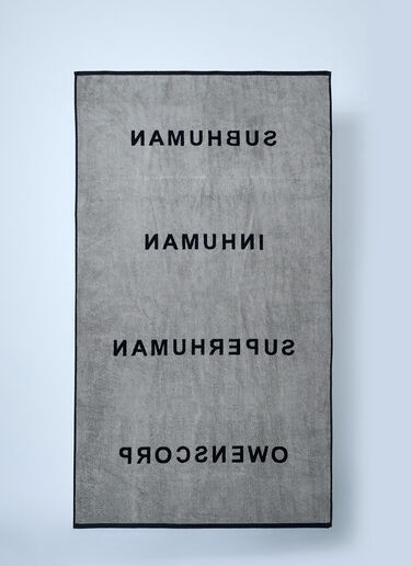 Rick Owens Logo Motif Beach Towel Black ric0159065