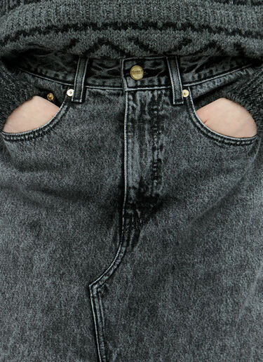 Snow Washed Skirt Jeans GANNI Snow Washed Skirt Jeans Black gan0254007
