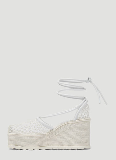 Bottega Veneta Stretch Espadrille Wedges White bov0247031