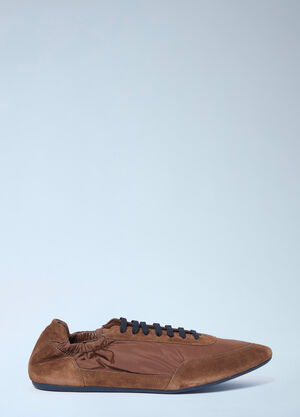Prada Collapse Re-Nylon And Suede Sneakers Brown pra0162018