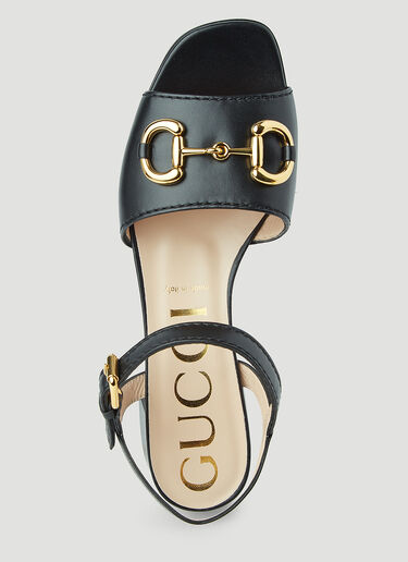 Gucci Horsebit Leather Sandals Black guc0245085