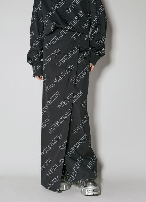 VETEMENTS Space Monogram Wrap-Around Skirt Black vet0254015