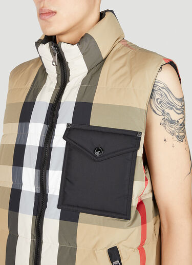 Burberry Signature Check Down Gilet Jacket Beige bur0151176