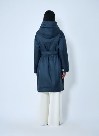 Max Mara Hooded Quilted Coat with Belt Blue max0263204