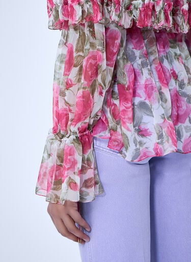 Chloé Off-Shoulder Floral Blouse Pink chl0264021