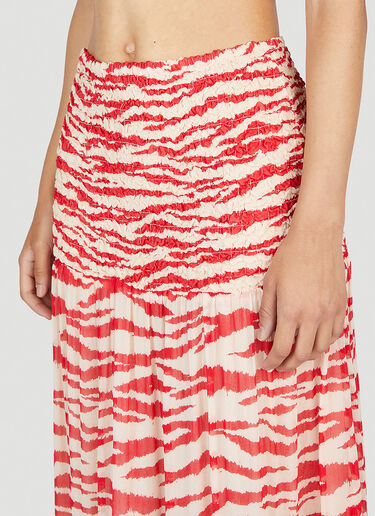 GANNI Smock Maxi Skirt Red gan0253069
