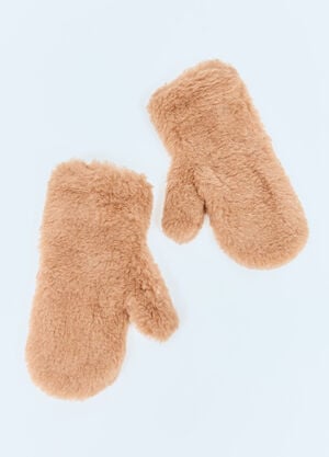 Max Mara Alpaca And Wool Mittens Beige max0258025