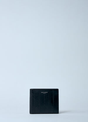 Bottega Veneta Leather Logo Motif Bi-Fold Wallet Black bov0159020