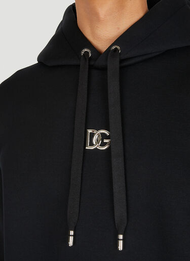 Dolce & Gabbana Logo Plaque Hooded Sweatshirt Black dol0149003