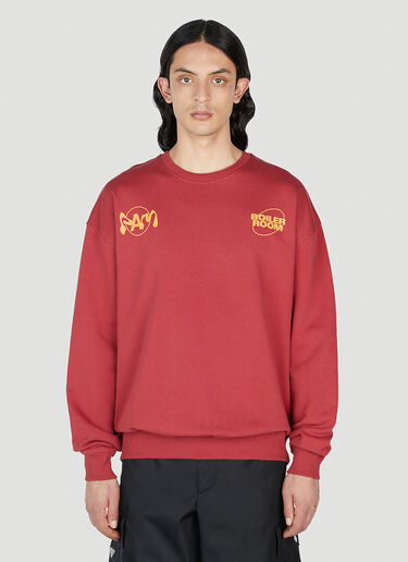 Boiler Room x P.A.M. Logo Print Sweatershirt Red bor0350005