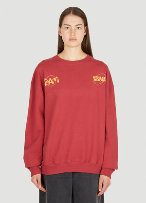 Boiler Room x P.A.M. Logo Print Sweatershirt Red bor0350005