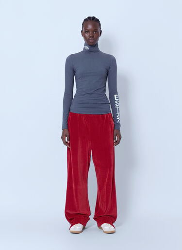 LN-CC® - Lacoste: Runway High Neck Printed Stretch T-shirt - Grey Lacoste Runway High Neck Printed Stretch T-shirt Grey lac0266003