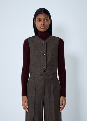 Max Mara Wool Waistcoat Brown max0262065