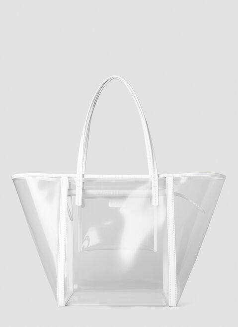 BY FAR Club Transparent Tote Bag Beige byf0253022