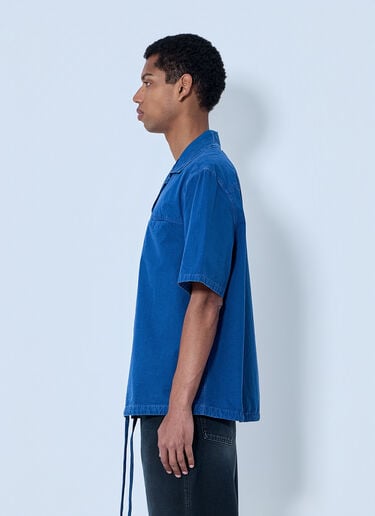 Marni Cotton Poplin Short-Sleeve Shirt Blue mni0164001