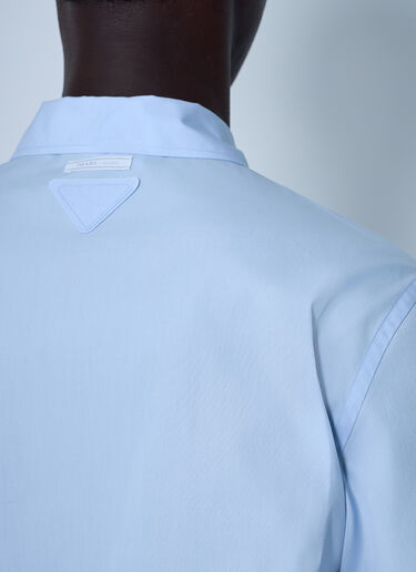 Prada Short-Sleeve Cotton Shirt Light Blue pra0161001