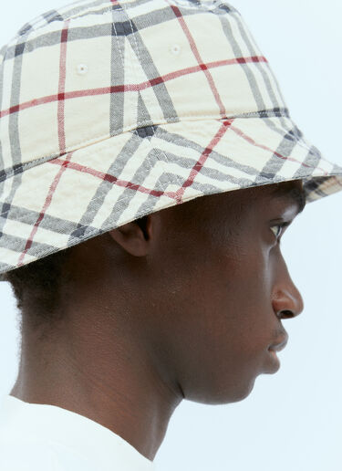 Burberry Check Cotton Bucket Hat Beige bur0154025