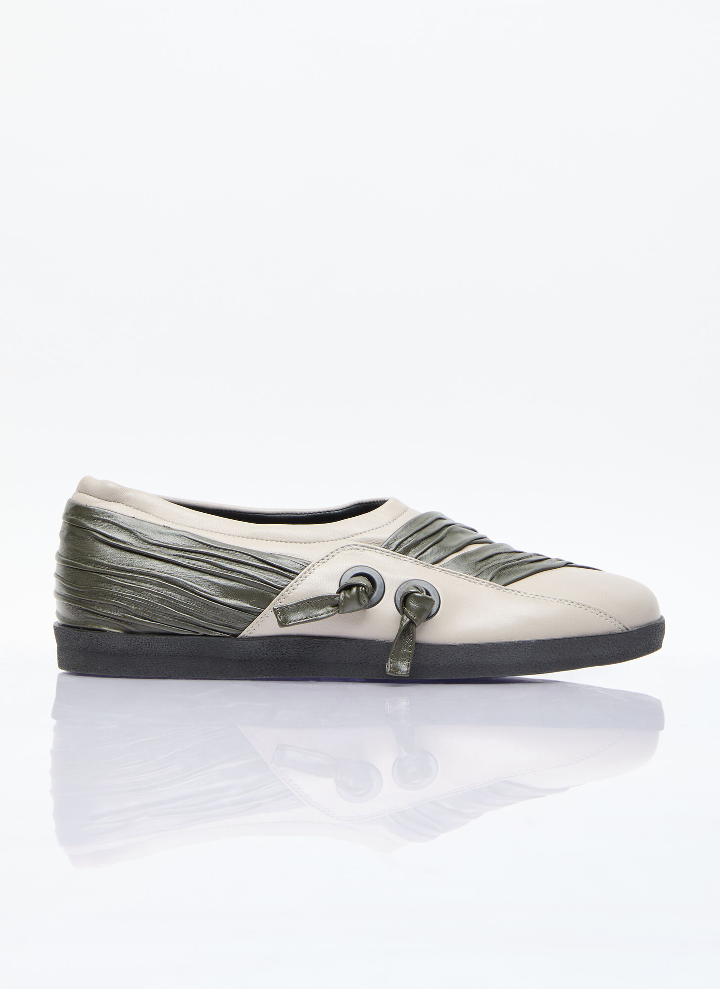 Shop Kiko Kostadinov Wrinkled Slip-on Shoes In Beige