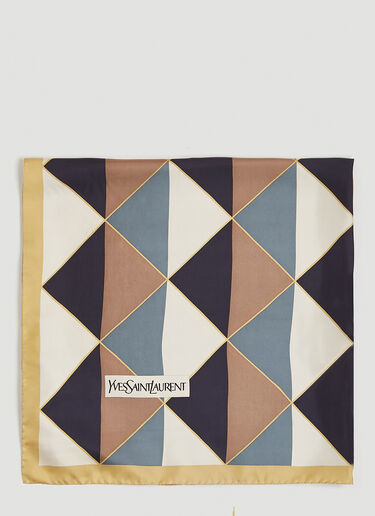 Striped Triangle Silk Scarf Saint Laurent Striped Triangle Silk Scarf Multicolour sla0251193