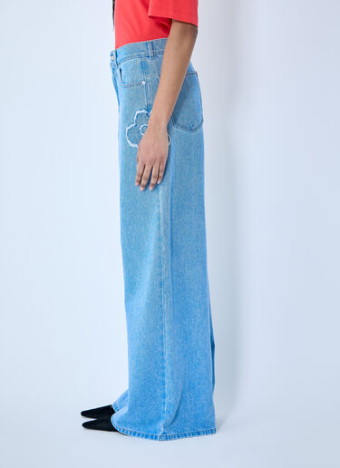Marni Denim Jeans With Flower Motif Blue mni0259007