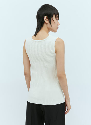 TOTEME Bouclé Knit Tank Top White tot0256018