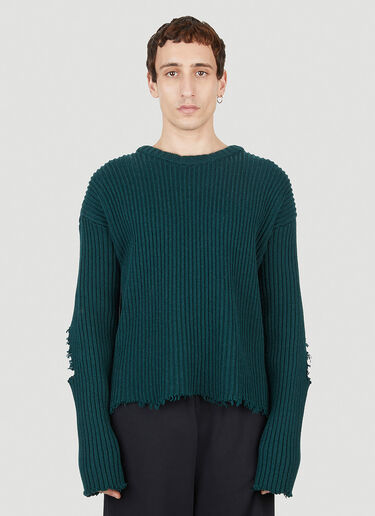 MM6 Maison Margiela Distressed Jumper Green mmm0151007