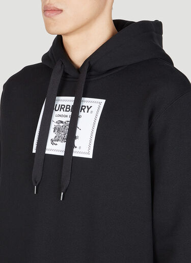 Burberry Logo Patch Hooded Sweatshirt Black bur0151031