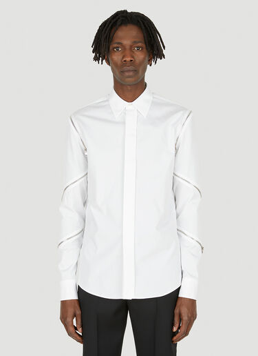 Alexander McQueen Zip Detail Long Sleeved Shirt White amq0148004