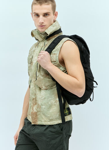 Stone Island Canvas Backpack Black sto0156122