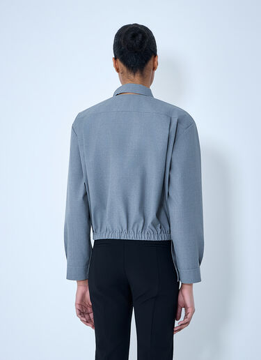 Jil Sander Cotton Poplin Cropped Shirt Grey jil0264038