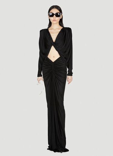 Saint Laurent 缩褶上衣 黑色 sla0252023