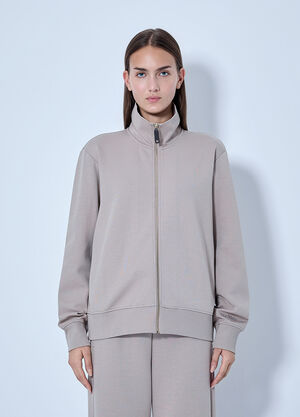 Max Mara High-Neck Zip Sweatshirt Beige max0266111