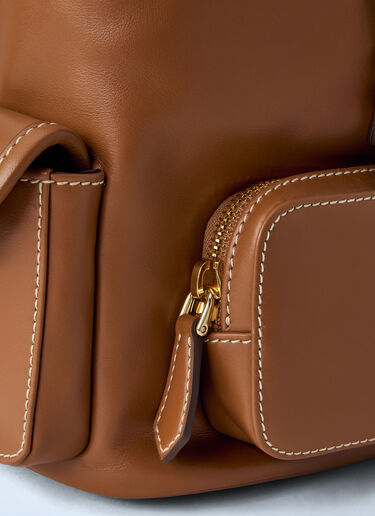 LN-CC® - Miu Miu: Logo Leather Backpack - Brown Miu Miu Logo Leather Backpack Brown miu0264204