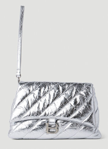 Balenciaga Crush Pochette Clutch Bag Silver bal0252024