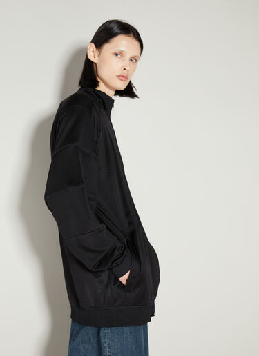 MM6 Maison Margiela Logo Applique Zip-Up Sweatshirt Black mmm0253010